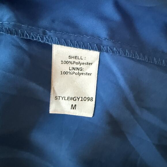 Do and Be Strapless Dress Satin Blue Asymmetrical Hem Elegant Cocktail Size M - Picture 7 of 8